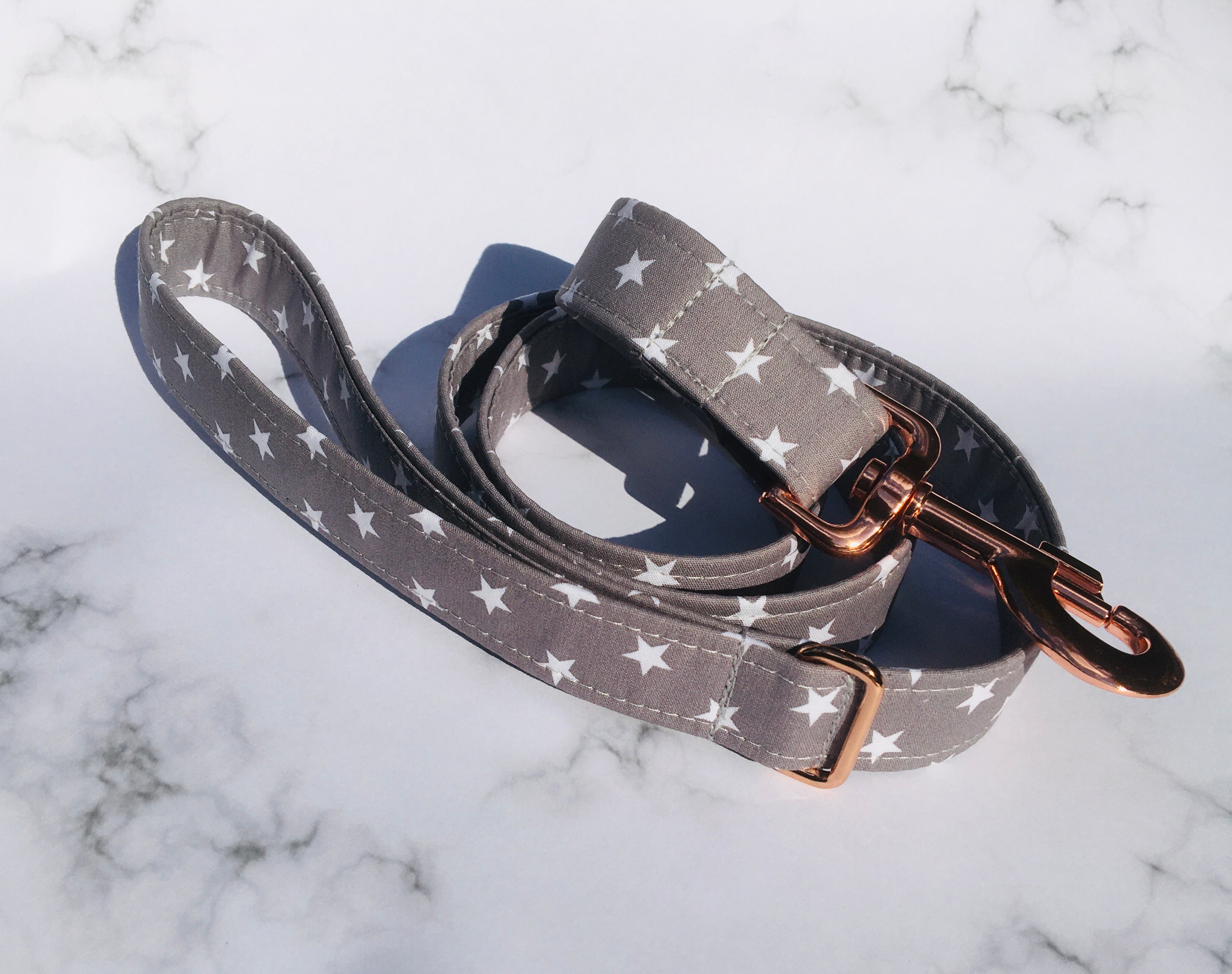 "Super-Star" Print Fabric Covered Collar and Lead Set