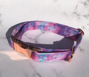 Galactic Print Fabric Covered Collar and Lead Set