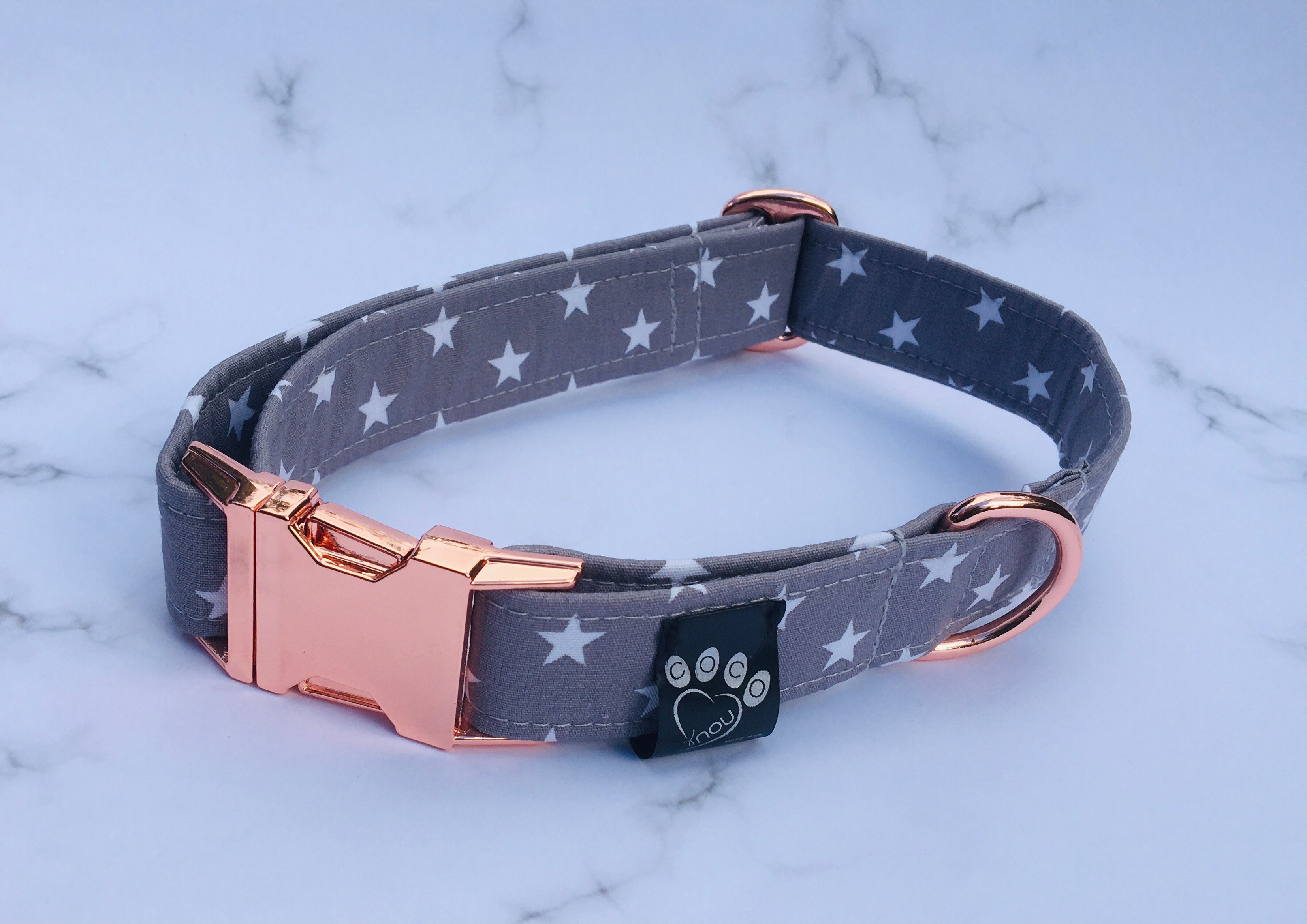 "Super-Star" Print Fabric Covered Collar and Lead Set